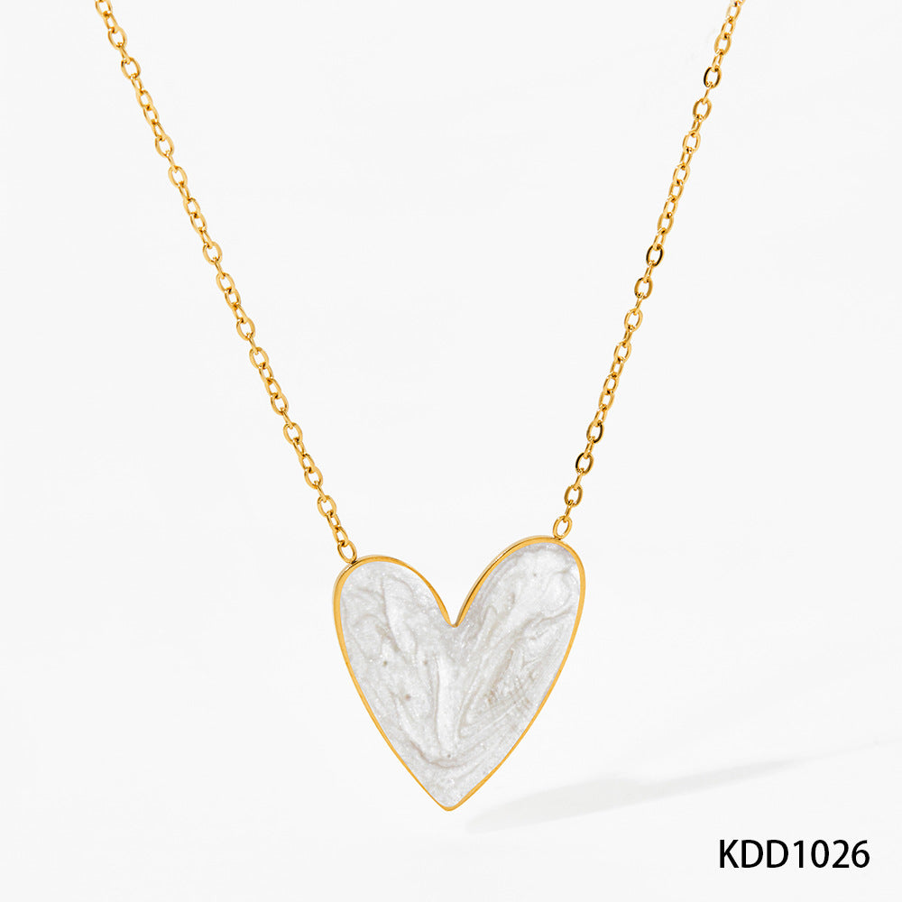 Wholesale Love Enamel Stainless Steel Pendant Necklace